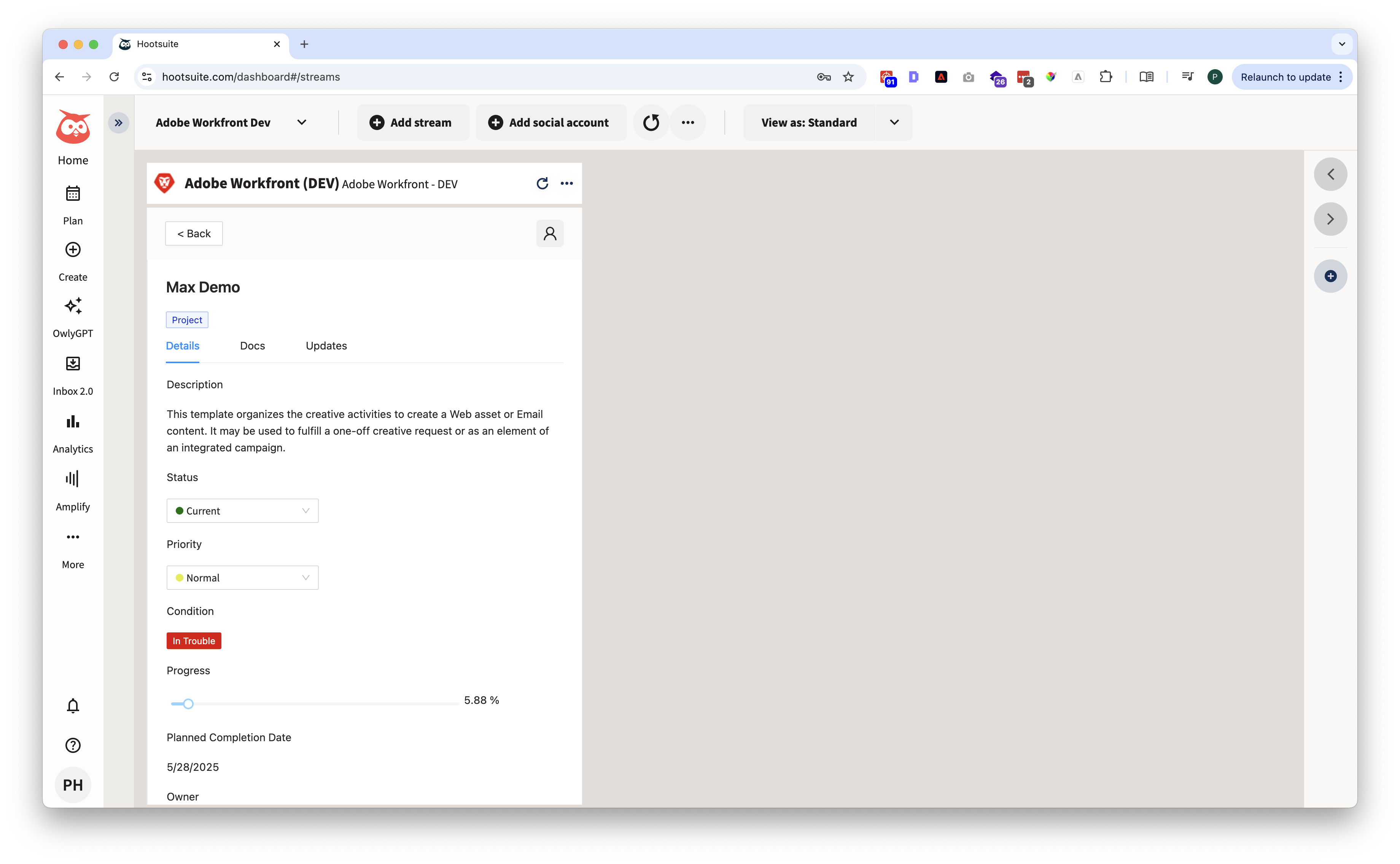 Hootsuite - Adobe Workfront - Project Details.png