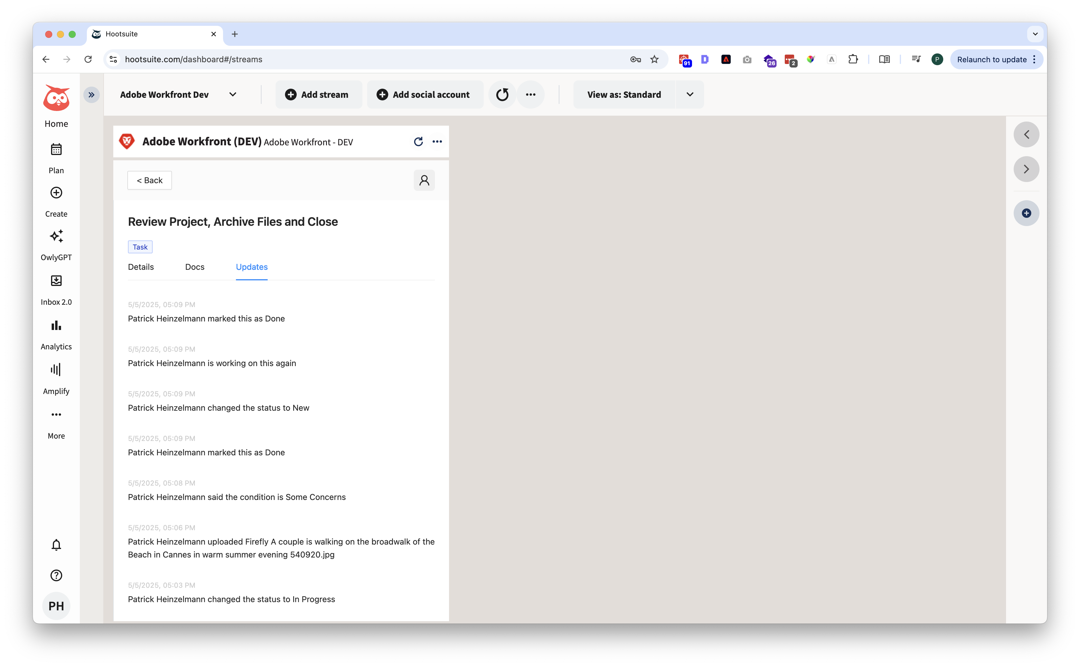 Hootsuite - Adobe Workfront - Task Updates.png