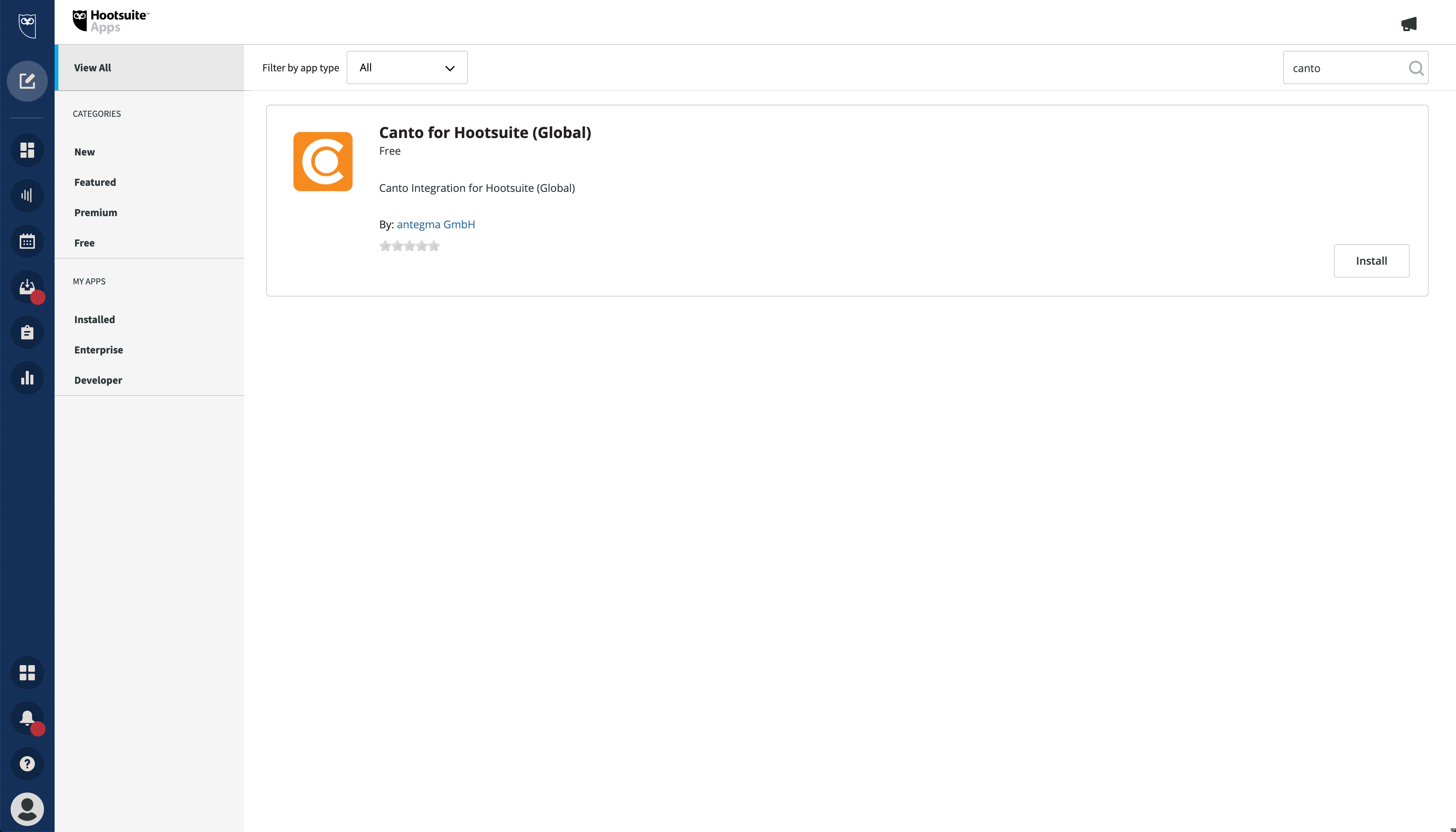 Search for Canto in the Hootsuite App Directory