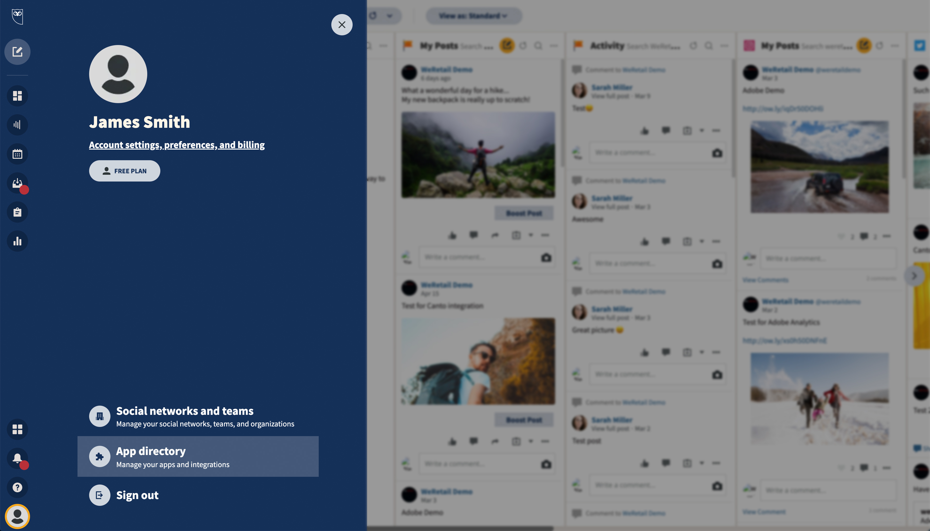 Click on your profile and open the App Directory